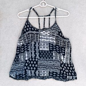 Blue Patterned Tank Top